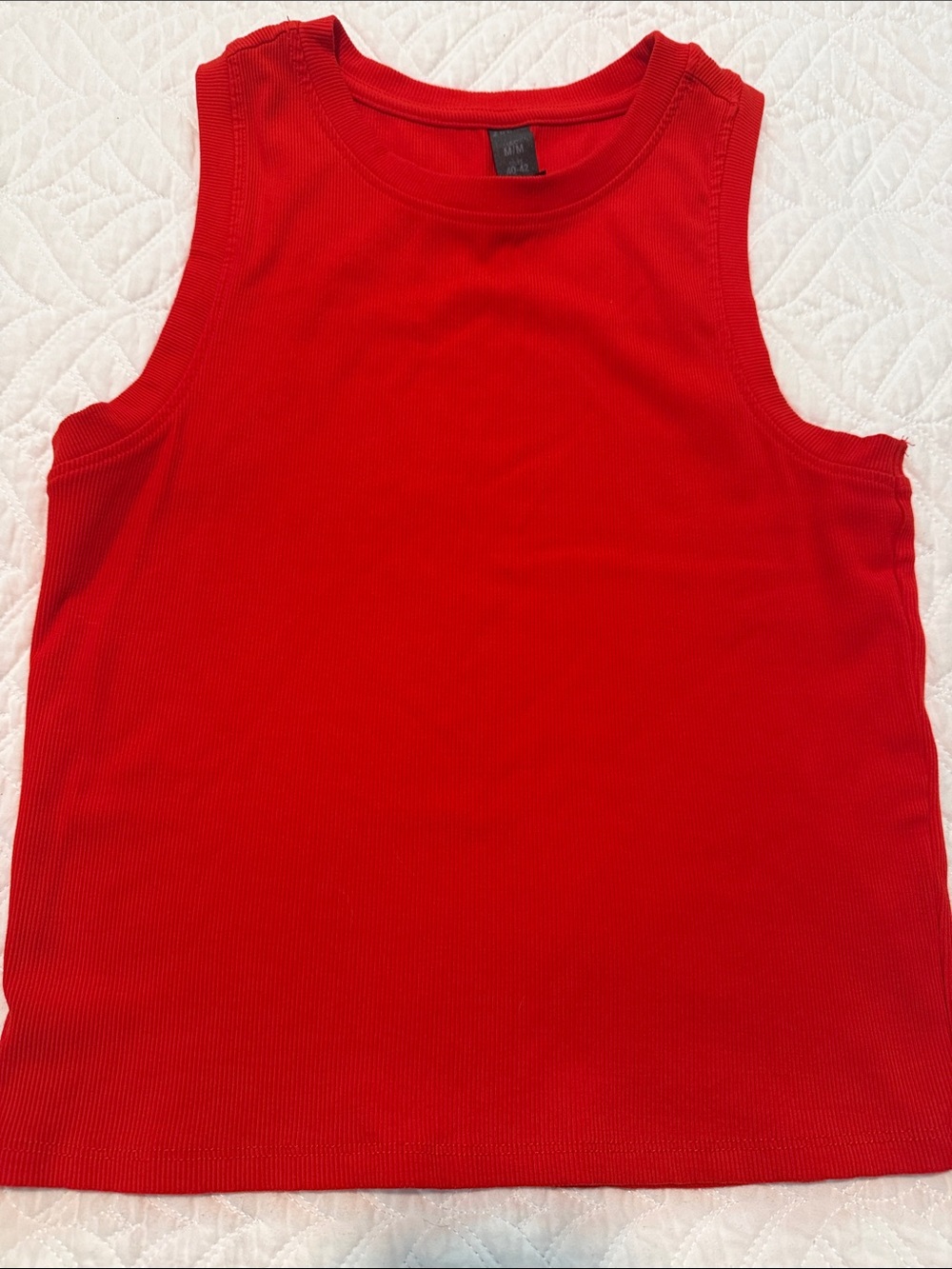 Zobha Vibrant Red Ribbed Tank Top